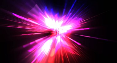 Fütürist mercek patlaması. Parlayan parçacıkları ve çizgileri olan ışık patlaması yıldızı. Güzel soyut ışın arkaplanı.