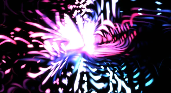 Işık parçacık izleri. Parlayan parçacıkları ve çizgileri olan ışık patlaması yıldızı. Güzel hareketli soyut ışın arkaplanı.