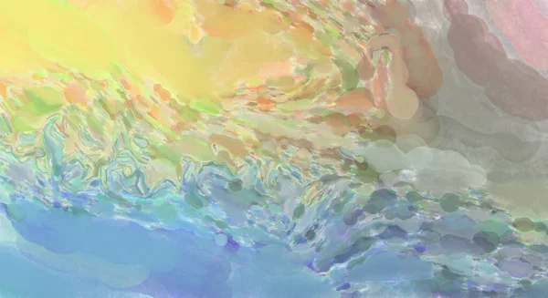 Lukisan Abstrak Warna Air Dengan Warna Pastel Warna Lembut Menggambarkan — Stok Foto