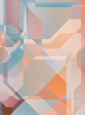 Renkli ve canlı geometrik şekiller katmanları var. Bir teknoloji planının dijital illüstrasyonu. Gelecekçi tasarım şablonu.