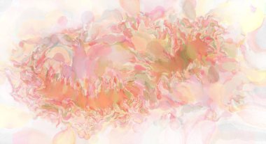 Yumuşak suluboya duvar kağıdı. Hafifçe fırçalanmış renkleri olan sanatsal bir resim. Pastel renkler arkaplana dokunmuş. Soyut duvar sanatı..