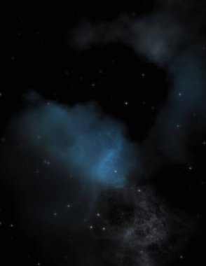 Galaksi uzayındaki yıldız alanı renkli nebula ile. Uzayın derinliklerinin bilim kurgu geçmişi. Ruhsal duvar kağıdı.