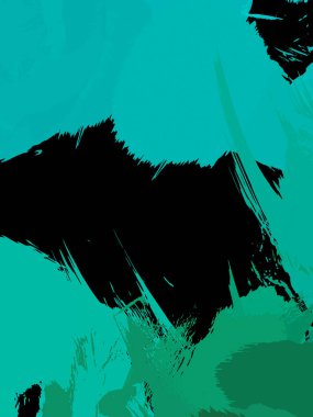 Vahşi fırça darbeleriyle yaratıcı soyut resim. Artistik fırça darbeleriyle donatılmış. Renkli ve canlı bir tasvir. Boyalı sanat.