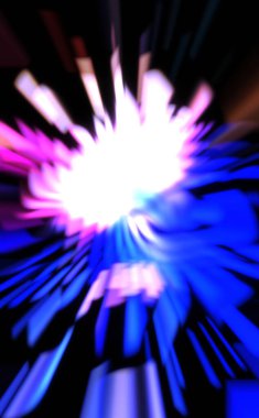 Işık parçacık izleri. Parlayan parçacıkları ve çizgileri olan ışık patlaması yıldızı. Güzel hareketli soyut ışın arkaplanı.