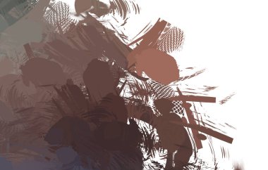 Duvar sanatı Eşsiz ve yaratıcı illüstrasyon. Fırça darbesi ile boyanmış. Renkli fırça darbelerinin soyut arkaplanı. Fırçalanmış canlı duvar kâğıdı. Boyalı sanatsal yaratım.