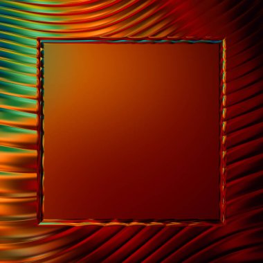 Soyut çerçeveli arkaplan. Renkli, canlı, dalgalı bir duvar kağıdı. Merkezi çerçeveli yaratıcı grafik 2d çizim. Dinamik şekilli modaya uygun sıvı örtüsü.