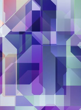 Renkli ve canlı geometrik şekiller katmanları var. Bir teknoloji planının dijital illüstrasyonu. Gelecekçi tasarım şablonu.