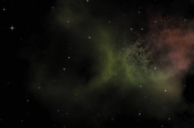 Galaksi uzayındaki yıldız alanı renkli nebula ile. Uzayın derinliklerinin bilim kurgu geçmişi. Ruhsal duvar kağıdı.