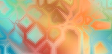 Renkli ve canlı geometrik şekiller katmanları var. Bir teknoloji planının dijital illüstrasyonu. Gelecekçi tasarım şablonu.