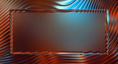 Soyut çerçeveli arkaplan. Renkli, canlı, dalgalı bir duvar kağıdı. Merkezi çerçeveli yaratıcı grafik 2d çizim. Dinamik şekilli modaya uygun sıvı örtüsü.