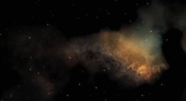 Galaksi uzayındaki yıldız alanı renkli nebula ile. Uzayın derinliklerinin bilim kurgu geçmişi. Ruhsal duvar kağıdı.