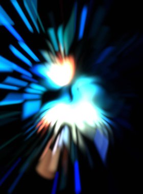 Işık parçacık izleri. Parlayan parçacıkları ve çizgileri olan ışık patlaması yıldızı. Güzel hareketli soyut ışın arkaplanı.