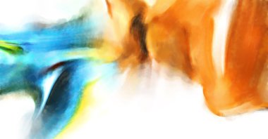 Modern sanat. Renkli çağdaş sanat eserleri. Renkli boya darbeleri. Soyut arkaplanda fırça darbeleri. fırça boyası.