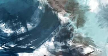 Sanatsal soyut arkaplan. Doku boyalı duvar kağıdı. Boya darbeleriyle yaratıcı bir illüstrasyon. Fırça desenli resim.