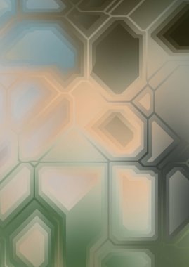 Renkli ve canlı geometrik şekiller katmanları var. Bir teknoloji planının dijital illüstrasyonu. Gelecekçi tasarım şablonu.