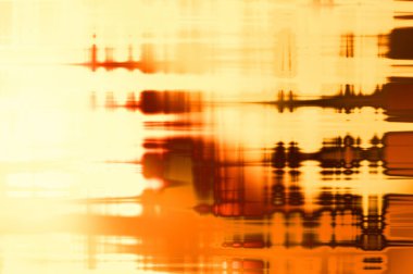 Soyut arkaplan. Yaşlanmış grunge dokusunda geometrik elementler. Farklı renk desenli grafiksel illüstrasyon.