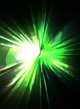 Fütürist mercek patlaması. Parlayan parçacıkları ve çizgileri olan ışık patlaması yıldızı. Güzel soyut ışın arkaplanı.