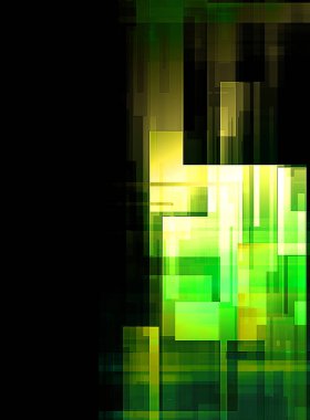 Renkli ve canlı geometrik şekiller katmanları var. Bir teknoloji planının dijital illüstrasyonu. Gelecekçi tasarım şablonu.