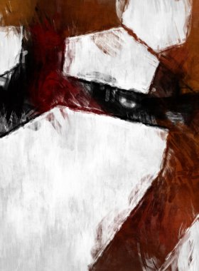 Soyut arkaplanda pürüzlü fırça darbeleri. Fırça boyası. Renkli boya darbeleri. Eşsiz duvar sanatı. Tuvaldeki modern sanat. Renkli çağdaş sanat eserleri. 