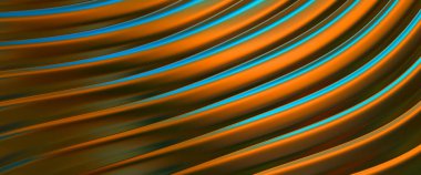 Soyut arkaplan. Renkli dalgalı yansıtıcı duvar kağıdı. Duvar kağıdı, afiş, arkaplan, kart, kitap kapağı veya web sitesi için grafiksel resimleme.