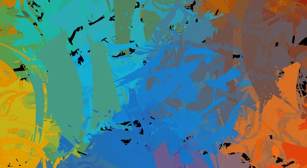 Composition Peinte Avec Des Coups Pinceau Vibrants Peinture Colorée Texturée — Photo