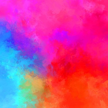 Canlı fırça darbeleriyle boyanmış. Renkli desenli resim. Fırçalanmış duvar kağıdını boya.