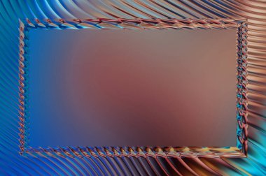 Soyut çerçeveli arkaplan. Renkli, canlı, dalgalı bir duvar kağıdı. Merkezi çerçeveli yaratıcı grafik 2d çizim. Dinamik şekilli modaya uygun sıvı örtüsü.