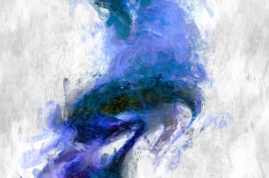 Soyut arkaplanda pürüzlü fırça darbeleri. Fırça boyası. Renkli boya darbeleri. Eşsiz duvar sanatı. Tuvaldeki modern sanat. Renkli çağdaş sanat eserleri. 