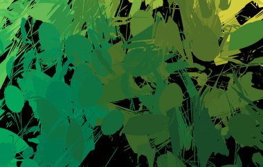 Vahşi fırça darbeleriyle yaratıcı soyut resim. Artistik fırça darbeleriyle donatılmış. Renkli ve canlı bir tasvir. Boyalı sanat.