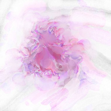 Alkol mürekkebini andıran rahatlatıcı fırça darbelerinin modern resmi. Poster, duvar sanatı, afiş, kart, kitap kapağı veya ambalaj için pastel renkli suluboya resim.