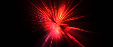 Fütürist mercek patlaması. Parlayan parçacıkları ve çizgileri olan ışık patlaması yıldızı. Güzel soyut ışın arkaplanı.