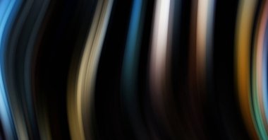 Siyah arka planda renkli düz çizgiler. Sıvı ve sıvı renkli dalgalar karanlıkta akıyor. Duvar kağıdı, afiş, arkaplan, kart, kitap, kapak, poster, afiş, broşür