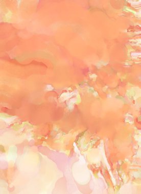 Alkol mürekkebini andıran rahatlatıcı fırça darbelerinin modern resmi. Poster, duvar sanatı, afiş, kart, kitap kapağı veya ambalaj için pastel renkli suluboya resim.