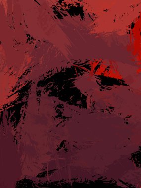 Vahşi fırça darbeleriyle yaratıcı soyut resim. Artistik fırça darbeleriyle donatılmış. Renkli ve canlı bir tasvir. Boyalı sanat.