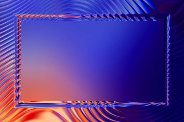 Soyut çerçeveli arkaplan. Renkli, canlı, dalgalı bir duvar kağıdı. Merkezi çerçeveli yaratıcı grafik 2d çizim. Dinamik şekilli modaya uygun sıvı örtüsü.