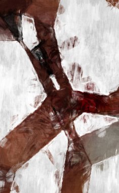 Soyut arkaplanda pürüzlü fırça darbeleri. Fırça boyası. Renkli boya darbeleri. Eşsiz duvar sanatı. Tuvaldeki modern sanat. Renkli çağdaş sanat eserleri. 