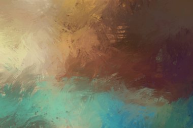 Canlı fırça darbeleriyle boyanmış. Renkli desenli resim. Fırçalanmış duvar kağıdını boya.