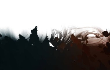 Taranmış Boyalı Soyut Arkaplan. Vahşi kaotik fırça darbeleri. Boya darbeleri. 2D İllüstrasyon. Fırça darbeli resim. 