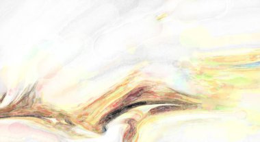 Çağdaş sanat. El yapımı resim. Modern sanat eserleri. Yüzeyde suluboya fırça darbeleriyle resim yapmak. 2D çizim. Sanatsal arkaplan resmi. Tablo üzerinde soyut resim. Renkli doku.