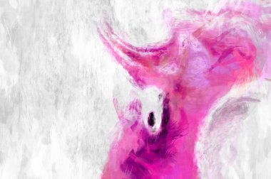 Soyut arkaplanda pürüzlü fırça darbeleri. Fırça boyası. Renkli boya darbeleri. Eşsiz duvar sanatı. Tuvaldeki modern sanat. Renkli çağdaş sanat eserleri. 