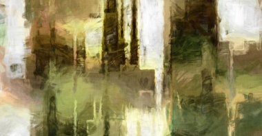 Soyut arkaplanda pürüzlü fırça darbeleri. Fırça boyası. Renkli boya darbeleri. Eşsiz duvar sanatı. Tuvaldeki modern sanat. Renkli çağdaş sanat eserleri. 