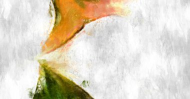 Soyut arkaplanda pürüzlü fırça darbeleri. Fırça boyası. Renkli boya darbeleri. Eşsiz duvar sanatı. Tuvaldeki modern sanat. Renkli çağdaş sanat eserleri. 