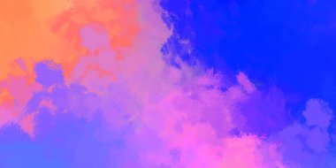 Canlı boya desenli arka plan. Renkli fırça darbelerinin 2B çizimi. Dekoratif doku resmi. Boyalı arkaplan.