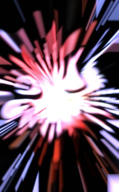 Işık parçacık izleri. Parlayan parçacıkları ve çizgileri olan ışık patlaması yıldızı. Güzel hareketli soyut ışın arkaplanı.