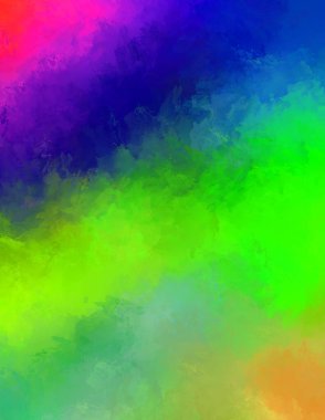 Renkli fırça darbelerinin 2D çizimi. Dekoratif desenli resim. canlı boya desenli arkaplan.