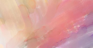 Pastel renklerde suluboya resim. Poster, duvar sanatı, afiş, kart, kitap kapağı ya da ambalaj için rahatlatıcı kompozisyonun yumuşak renkli çizimi. Modern fırça darbeleri resim.