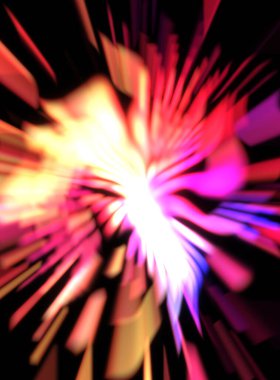 Işık parçacık izleri. Parlayan parçacıkları ve çizgileri olan ışık patlaması yıldızı. Güzel hareketli soyut ışın arkaplanı.