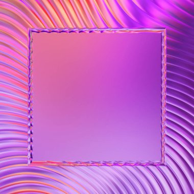 Soyut çerçeveli arkaplan. Renkli, canlı, dalgalı bir duvar kağıdı. Merkezi çerçeveli yaratıcı grafik 2d çizim. Dinamik şekilli modaya uygun sıvı örtüsü.