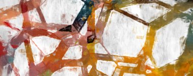 Soyut arkaplanda pürüzlü fırça darbeleri. Fırça boyası. Renkli boya darbeleri. Eşsiz duvar sanatı. Tuvaldeki modern sanat. Renkli çağdaş sanat eserleri. 