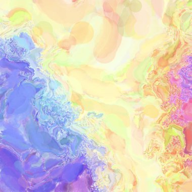 El yapımı sürreal soyut desenli suluboya. Modern sanatsal resim. 2D çizim. Arkaplan boyası karışımı. Yaratıcı duvar sanatı. Çağdaş sanat.